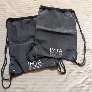 Heavy Nylon and Mesh Drawstring Backpacks Set of Two